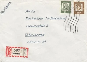 BRD - Mi 350+359 - BuF - Einschreiben R587s - Bedeutende Deu - Stempel Pforzheim - Bild 1 von 2