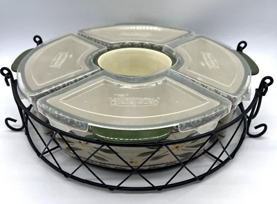 Temptations Old World Green 10pc Lazy Susan Centerpiece Dish Veggie Dip 713079 - Image 1 of 4