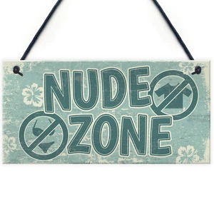 Hot Tub Sign Nude Zone Novelty Hanging Garden Shed Plaque Party Pool Gift - Picture 1 of 9