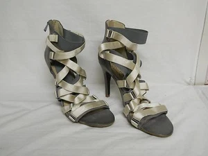 Rachel Roy New Womens Sandala Gray White Heel Sandals 8 M Shoes NWOB - Picture 1 of 6