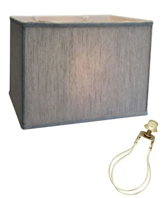 Rectangular Drum Lampshade (8x14) (8x14) x 10 CLIP-ON FITTER Softback Textured O - Image 1 of 4