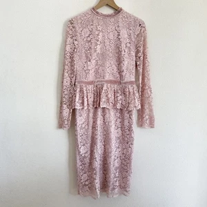 Rachel Parcell Cambridge Langarm Spitzenkleid Rosa Größe L - Bild 1 von 7