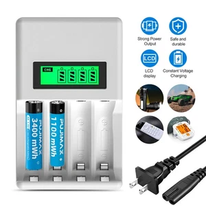 4-Slot LCD Battery Charger for AA/AAA Ni-MH Ni-CD Battery Type C and Micro USB - Picture 1 of 13