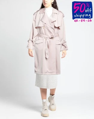 RRP€498 OW COLLECTION Satin Trench Coat Size M Storm Flap Double Breasted - Image 1 of 4