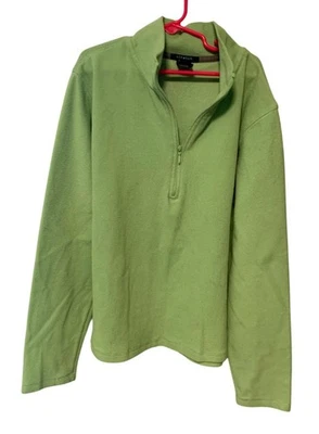 Gap женщин размер средний зеленый флис длинным рукавом пуловер 1/4 молнии рубашка Топ - Изображение 1 из 3