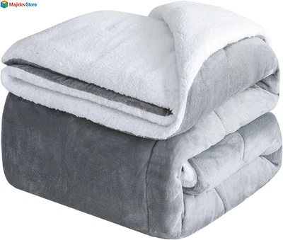Manta polar Sherpa (60"x80") - Manta gruesa cálida manta de felpa suave para cama  Foto 1 de 4