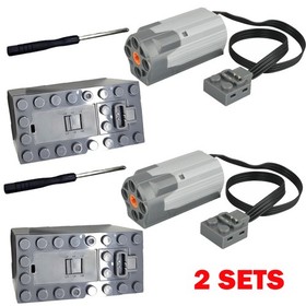 2Set M-motor + Battery Box For LEGO Block Toy 8883 Train Power Functions 88000