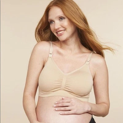 Motherhood Maternity Nursing Bra Nude Seamless Full Bust Large Wireless - Image 1 of 4