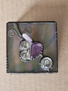 Kleine Bleiglas Box mit lila Schmuck von Lorinda Niemi KOSTENLOSER VERSAND - Bild 1 von 7