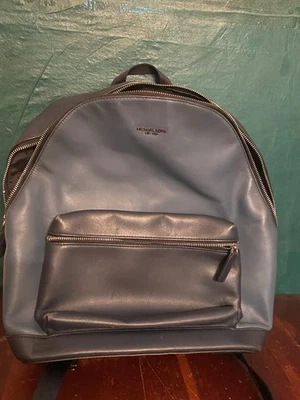 MICHAEL KORS Mochila de Cuero Bolso para Libros Grande Azul Dos Tonos Bolso de Mano Foto 1 de 4