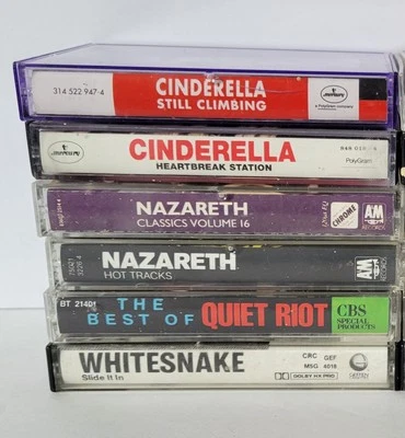 6 Vintage Heavy Metal Cassette Tapes Cinderella Quiet Riot White Snake Nazareth - Image 1 of 4