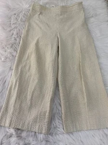 Spiegel womens stripe capri pants stretch size 8 side zip - Picture 1 of 12