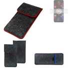 Felt Case for Asus ROG Phone 5s Pro dark gray red edges Cover bag Pouch