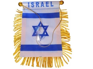 2pcs. Israel Mini Banner Flag Car Home Window Rearview Mirror Island Map Gift - Picture 1 of 3