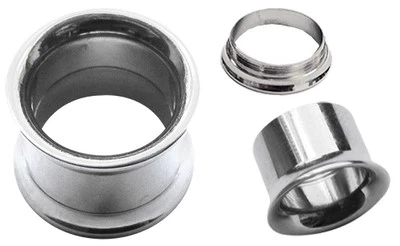Ohr Piercing Schmuck Flesh Schraub Tunnel mit Innengewinde Stahl, 3-22mm Stärke - Bild 1 von 2