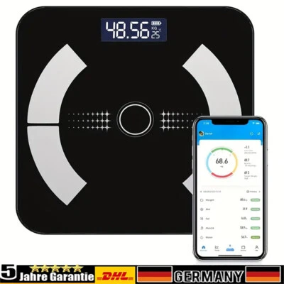 180kg/0,01kg Personenwaage Digital Bluetooth Körperfettwaage APP Smart Waage - Bild 1 von 4