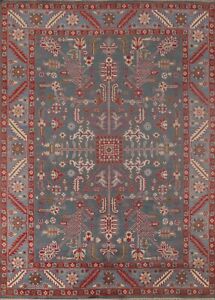 Geometric Oushak Oriental Area Rug 8'x10' Wool Hand-knotted Living Room Carpet