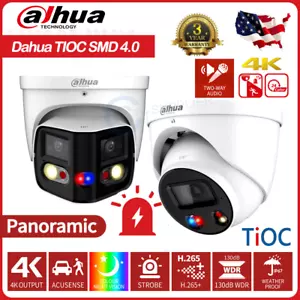 Dahua TIOC 8MP Smart light 2-Way Talk IP Camera Active Deterrence /Panoramic Lot - Picture 1 of 27