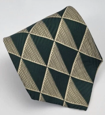 Corbata de seda Croft & Barrow verde beige gris geométrica para hombre de colección 58 x 3,7/8 Foto 1 de 4