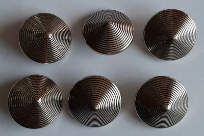 6 x 23mm large Silver Pyramid Plastic Shank Buttons - ZK480 - Image 1 of 2