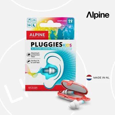 Alpine Pluggies Tapones para los oídos para niños | Para vuelo en avión natación protección contra el agua Foto 1 de 4