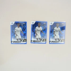 2022 Topps Chrome UEFA Club Blue Lava Refractor Eduardo Camavinga (×3) - Picture 1 of 2