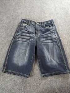 Pantalones Cortos de Jean Focus 70 Para Hombre 36 Azul Denim Y2K Sueltos Hip Hop Bordados - Imagen 1 de 12