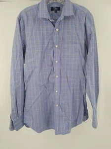 J Crew Shirt Mens M Blue Checked Thompson Shirtings Long Sleeve Button Up 15 15½ - Picture 1 of 3