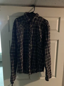 Vintage Monarchy Embroidered Plaid Fitted Button Down Shirt XXXL - Picture 1 of 5