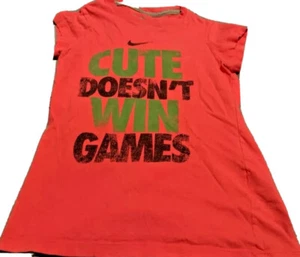 Nike Girl's Pink & Green Short Sleeve Shirt. Size Small FREE SHIPPING - Picture 1 of 3