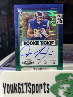 2021 Jacob Harris /30 Rookie Panini Contender Optic Green Pulsar Prizm Auto #138 - Image 1 of 4
