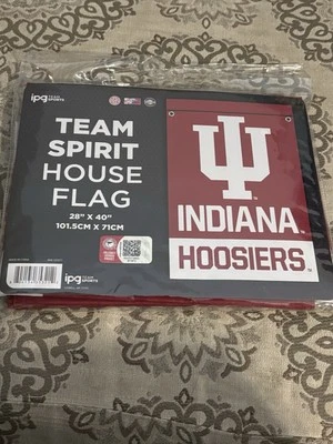 Bandeira de futebol Indiana Hoosiers IU Team Sports vermelha dupla face Team Spirit 28X40 - Imagem 1 de 4