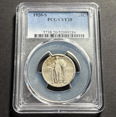 1920-S Standing Liberty Quarter — PCGS VF20 Original Surfaces 🔥 Better Date  - Image 1 of 4