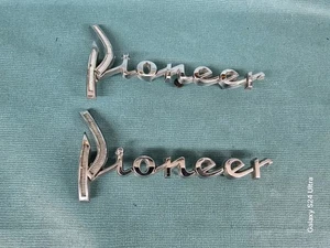 NICE PAIR 1960 60 DODGE PIONEER REAR CHROME BODY EMBLEMS EMBLEM BADGES DART LOGO - Picture 1 of 7