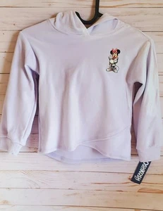 New OshKosh B'gosh Kid Criss Cross Fleece Hoodie with Iron-On Minnie Mouse 5T - Picture 1 of 2
