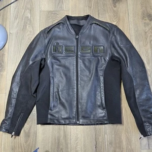 Icon Accelerant Motorcycle Black Leather Size XL Jacket No Armour Inserts - Picture 1 of 13