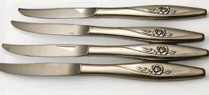 Set Of 4~ Over 40 Years~Oneida USA Stainless Flatware LASTING ROSE Dinner Knife - Picture 1 of 7
