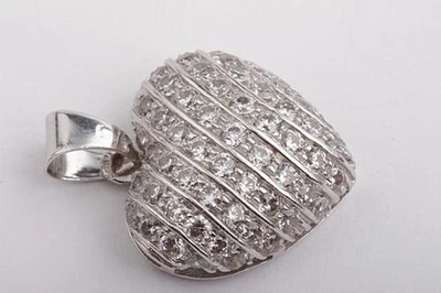 Herz Anhänger Kristall 585 14K Weißgold Neu! - - Bild 1 von 4