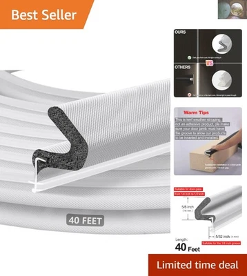Sello de puerta de 40 pies Kerf Weather Stripping - Bloqueador de luz y ruido eficiente Foto 1 de 4