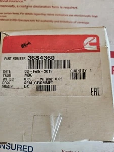 3684360 Ojal de Sello Genuino Cummins ENVÍO GRATUITO - Imagen 1 de 4