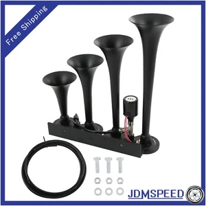 12V / 24V 185db Super Loud Four Trumpet Air Horn for Truck/ Car / Vehicle New - Picture 1 of 20