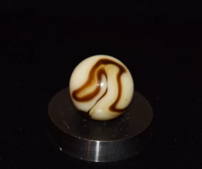 ⭐Vintage Alley 🎹🐘 Ivory Base Color☕ Coffee Swirl Toy Marble Size .625=5/8 MINT - Image 1 of 4