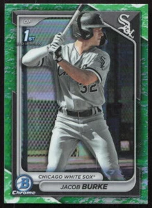 2024 Bowman #BCP-116 Jacob Burke Chrome Prospects Lunar Glow Refractors Chicago - Picture 1 of 2