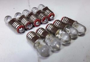 10x 12V E5 LES LED Miniature Filament Replacement Screw Dolls House Light Bulbs