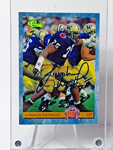 1993 Classic LINCOLN KENNEDY Signed RC Washington Huskies Autograph Card - Picture 1 of 2