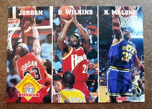 Tarjeta 283 1993-94 NBA Hoops M Jordan D Wilkins K Malone LEAGUE LEDERS ANOTANDO NBA - Imagen 1 de 10