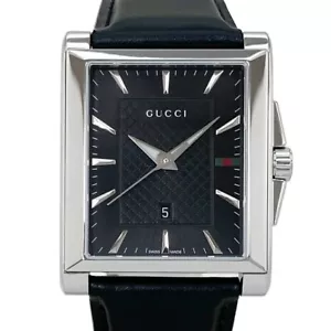 Gucci YA138404 GTimeless Quartz Men Watch Black Dial Rectangle Analog From Japan - Picture 1 of 8