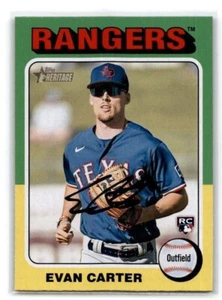 2024 Topps Heritage Evan Carter RC #170 Rangers - Bild 1 von 2