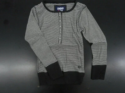 Girls Limited Too $38 Black & White Striped Long Sleeved Top Sizes 7/8 - 14/16 - Image 1 of 3
