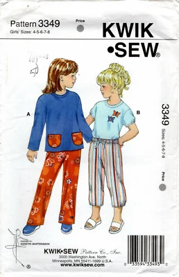 "Girls' Pants & Shirts" ©2005 KWIK SEW Kerstin Martensson Master Pattern # 3349 - Image 1 of 4